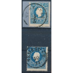 ÖSTERREICH 1858 2Stk.Marke:beide 15kr, Type II. TEMESVÁR. Schön!