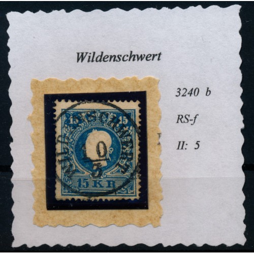 ÖSTERREICH 1858 15kr, Type II. WILDENSCHWERT (B) Noch ungewaschen! Schön!