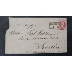 ÖSTERREICH 186. 5Kr GA-Umschlag-VORDERSEITE (nicht Komplett) LEITOMISCHL (B) 40P