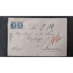 ÖSTERREICH 1873 2*10+10kr 4.GEW.-REKO-BRIEF! RZESZOW (Galizien) nach LEMBERG.