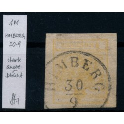 ÖSTERREICH 1850 1kr, gelb MP Type III. Ausgebleicht! HIMBERG (Wv) Mü:30P! Bestim