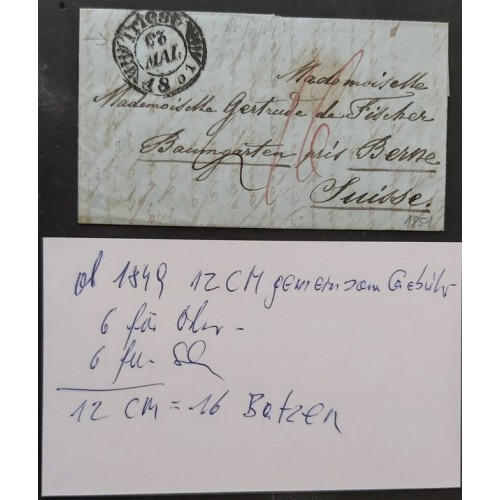 ÖSTERREICH 1851 AUSLANDS-Brief (Inhalt) vom 25.5.1851 mit BARZAHLUNG! Aus TRIEST