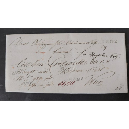 ÖSTERREICH 1849 Brief (Inhalt) BIECHOWITZ (B) Mü:20P! Nach WIEN. Schön!