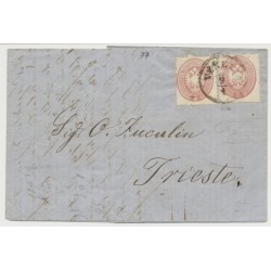LOMBARDEI-VENETIEN 1864 2*5sld. Auf Faltbrief, von VENEZIA nach TRIESTE. Attraktiv! LOMBARDEI-VENETIEN 1864 2*5sld. Auf Faltbrief, von VENEZIA nach TRIESTE. Attraktiv!