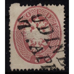 LOMBARDEI-VENETIEN 1863 5sld. Schöne Farbe! AUSGELASSENE ZAHNLÖCHER! UDINE Stempel. Schön!