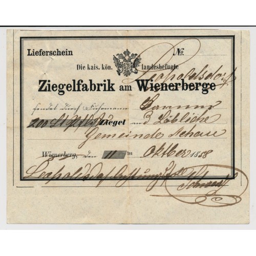 Österreich 18.. LIEFERSCHEIN, LEOPOLDSTADT