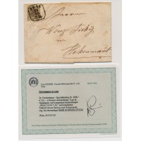Österreich 1851 6kr, SCHWARZBRAUN! P.F.! Kw:525,-€! Brief (Inhalt) PRAG. VÖB!