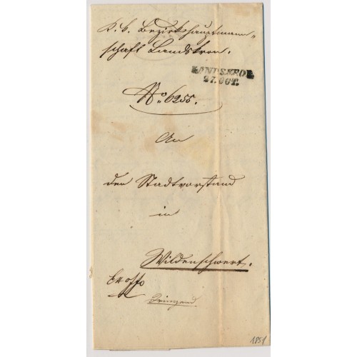 Österreich 1851 Brief (Inhalt) LANDSKRON (B) nach WILDENSCHWERT.
