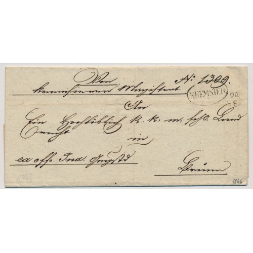 Österreich 1846 Brief (Inhalt) KREMSIER (M)+DATUMSTEMPEL! R.s. BLAUSTEMPEL!