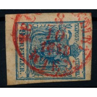 Österreich 1850 9kr, MP, Type III. ROTSTEMPEL RECOMMANDIRT/WIEN/1858. Schön!