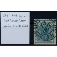 Österreich 185 9kr, HP, TYPE I.! Wz.! Dr.Mag:P149! TRIEST/1850. STRAKOSCH Best.