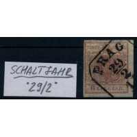 Österreich 1850 6kr, HP, Type I. links etwas repariert! PRAG. SCHALTJAHR! 29/2!