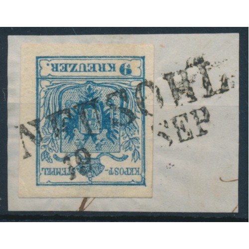 ÖSTERREICH 1850 9kr, MP, Type III. NEUSOHL (Ungarn) Schön!