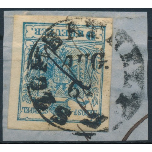 ÖSTERREICH 1850 9kr, MP, Type III. SZOMBATHELY (Ungarn) Mü:15P!+HANDSCHRIFT!