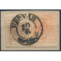 ÖSTERREICH 1850 2-Farben-Frankatur:6+3kr MP, Type III. UNGVÁR (Ungarn) Schön!