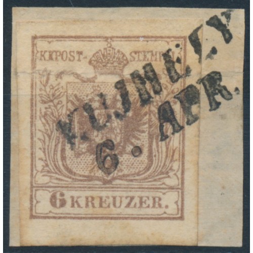 ÖSTERREICH 1850 6kr, MP, Type III. V.UJHELY (Ungarn) Mü:10P! Attraktiv! ÖSTERREICH 1850 6kr, MP, Type III. V.UJHELY (Ungarn) Mü:10P! Attraktiv!