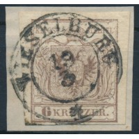 ÖSTERREICH 1850 6kr, HP, Type III. WIESELBURG (Ungarn)