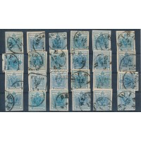 ÖSTERREICH 1850 24Stk.Marken! 9kr MASCHIENENPAPIERE! Schöne Farben/FARBVARIANTE!