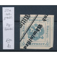 ÖSTERREICH 1kr, HELLGRAUBLAU! Zeitungsstempelmarke, Type I.a, ZEITUNGSÜBERDRUCK!