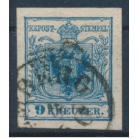 ÖSTERREICH 1850 9kr, MP, Type III.b,KARTONPAPIER:0,125mm! Dr.Ferch. Signum
