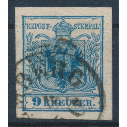 ÖSTERREICH 1850 9kr, MP, Type III.b,KARTONPAPIER:0,125mm! Dr.Ferch. Signum