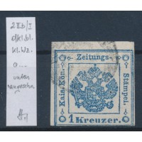 ÖSTERREICH 1850 1kr, DUNKELBLAU! Zeitungsstempelmarke, Type II.b/I. Wz! Bestimm.