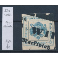 ÖSTERREICH 1kr, hellblau, Zeitungsstempelmarke, Type I.a, Zeitungsüberdruck. Sig