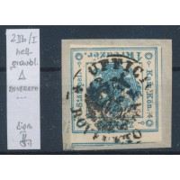 ÖSTERREICH 1kr, HELLGRAUBLAU! Zeitungsstempelmarke Type II.b/I. ROVERETO (Tirol)