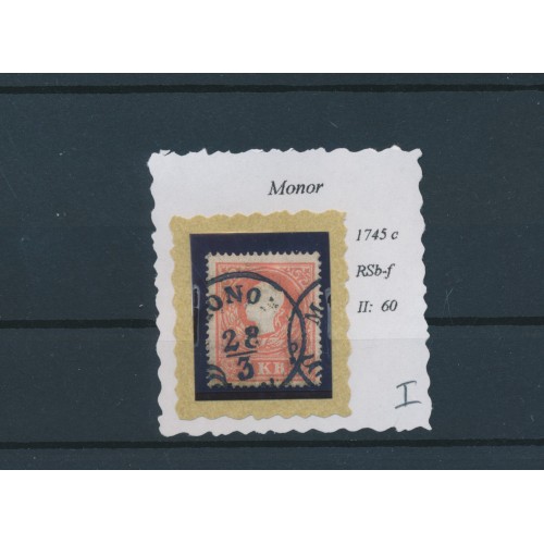 ÖSTERREICH 1858 5kr, TYPE I.! ZENTRIERT! MONOR (Ungarn) Mü:60P!