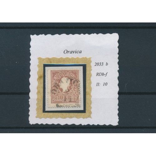 ÖSTERREICH 1858 10kr, Type II. EXTREM VERZÄHNT! ORAVICZA (Tb) Mü:10P!
