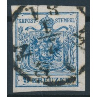 ÖSTERREICH 1850 9kr, HP, Type III. PLATTENFEHLERN:weiße Flecke im Wappen! WIEN