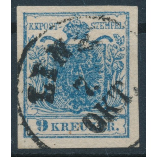 ÖSTERREICH 1850 9kr, HP, TYPE II.! QUADRILL.PAPIER! U.M.! P.F.! LINZ. ÖSTERREICH 1850 9kr, HP, TYPE II.! QUADRILL.PAPIER! U.M.! P.F.! LINZ.