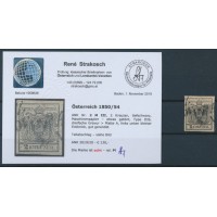 ÖSTERREICH 1850 2kr, TIEFSCHWARZ! MP, Type III.b, Platte A, Kw:130,-€ Befund! P!
