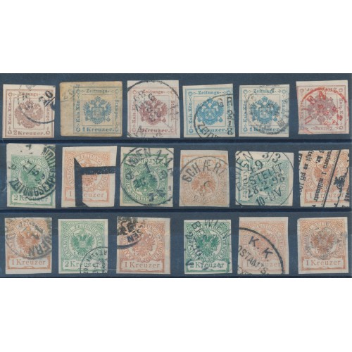 ÖSTERREICH 18Stk. Zeitungsstempelmarken! Interessantes Lot! ÖSTERREICH 18Stk. Zeitungsstempelmarken! Interessantes Lot!