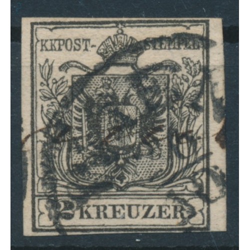 ÖSTERREICH 1850 2kr, schwarz, MP, Type III. WIEN+HANDSCHRIFT! Schön!