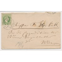 ÖSTERREICH 1871 3kr, gelbgrün, ORTSBRIEF-Kuvert, WIEDEN IN WIEN Stempel. Schön!
