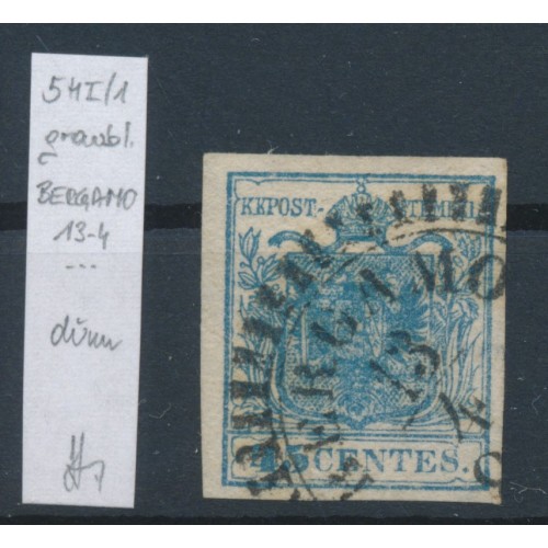 LOMBARDEI-VENETIEN 1850 45C, GRAUBLAU! HP, TYPE I.! Platte 1, BERGAMO. Bestimm. LOMBARDEI-VENETIEN 1850 45C, GRAUBLAU! HP, TYPE I.! Platte 1, BERGAMO. Bestimm.