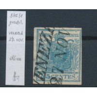 LOMBARDEI-VENETIEN 1850 45C, HP, TYPE I.! Platte 1, U.M.! VENEZIA. STRAKOSCH B.