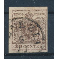 LOMBARDEI-VENETIEN 1850 30C, HP, Type III. STARK QUADRILL.PAPIER! VENEZIA.