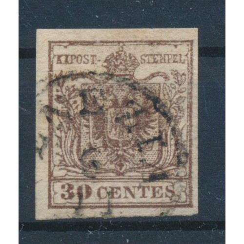 LOMBARDEI-VENETIEN 1850 30C, HP, Type III. STARK QUADRILL.PAPIER! VENEZIA.