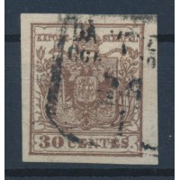 LOMBARDEI-VENETIEN 1850 30C PAPIERFALTEN! SCHIFFSTEMPEL DA VENEZIA/COL VAPORE