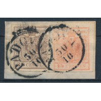 LOMBARDEI-VENETIEN 1850 30+15C MP, Type III. Leicht treppenartig geklebt! PADOVA