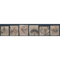 LOMBARDEI-VENETIEN 1850 6Stk.Marken! Alle 30C HANDPAPIERE! Schöne Farben!