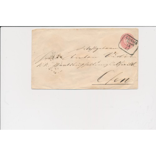 ÖSTERREICH 186. 5kr GA-Umschlag, LAIBACH/Stadt (Kr) nach UNGARN nach OFEN.