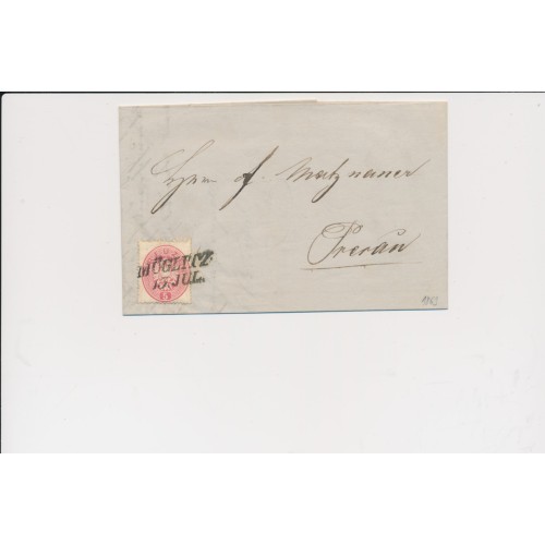 ÖSTERREICH 1863 5kr, Brief (Inhalt) MÜGLITZ (M) Mü:12P! Nach PRERAU. Sehr schön! ÖSTERREICH 1863 5kr, Brief (Inhalt) MÜGLITZ (M) Mü:12P! Nach PRERAU. Sehr schön!