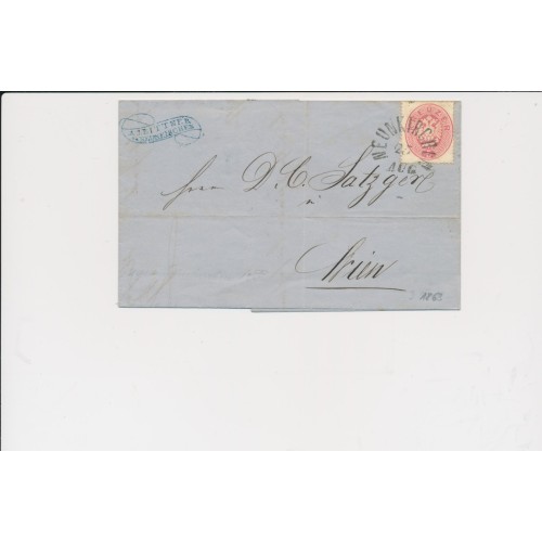 ÖSTERREICH 1863 5kr, Brief (Inhalt) NEUNKIRCHEN (Nö) Mü:32P! Nach WIEN.