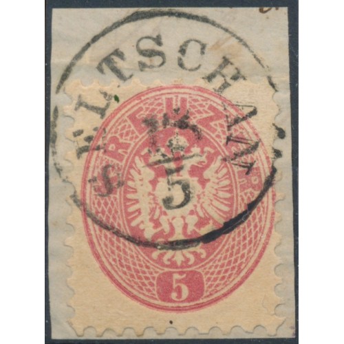 ÖSTERREICH 1864 5kr, SELTSCHAN (B) Mü:15P! Schön!