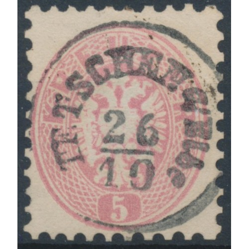 ÖSTERREICH 1864 5kr, TETSCHEN a/Elbe (B) Sehr schön!