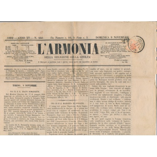 LOMBARDEI-VENETIEN 1862 2kr, Zeitungsstempelmarke, KOMPLETTER ZEITUNG! VENEZIA