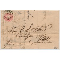 ÖSTERREICH 1866 5kr, WASSERZEICHEN! Brief (Inhalt) SMICHOW/PRAG nach WIEN.